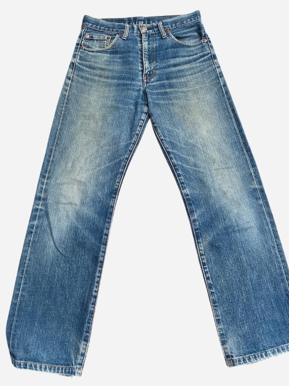 Classic Men’s Blue Washed Straight-Leg Jeans
